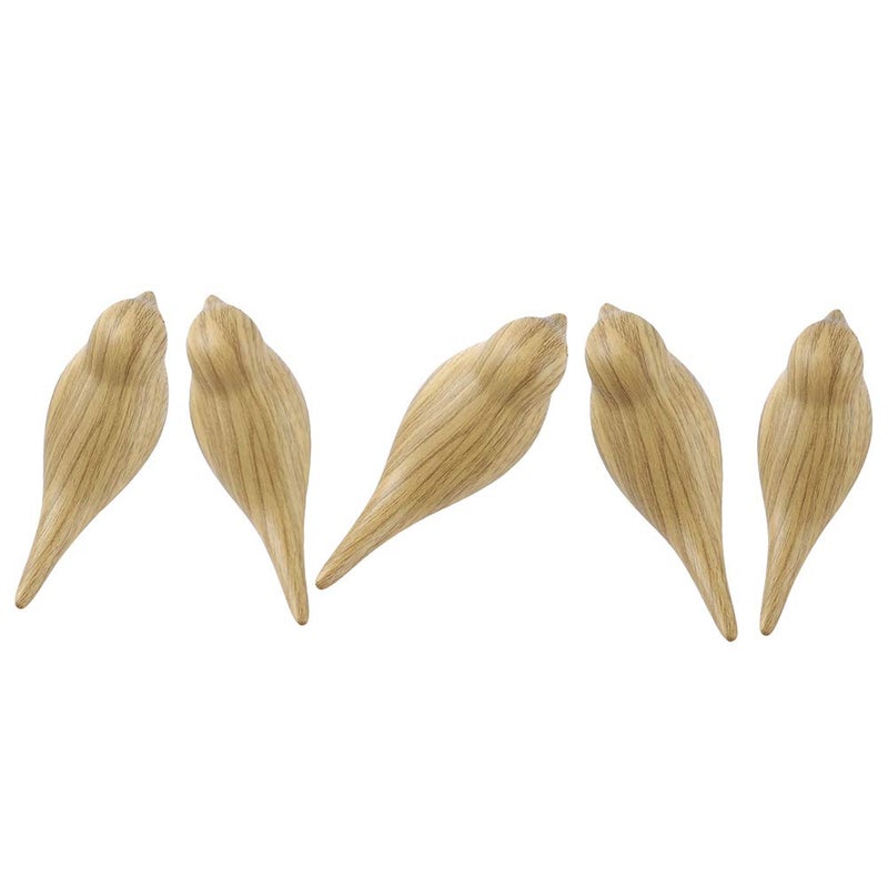 DesignSter Wood Grain Bird Coat Hooks - Premium Resin Creative Wall Mounted Birds Decorative Art Decor Hat Towel Bag Hanger Gift for Home,Living Room, Bedroom, Shop, Set of 5 - Image 1